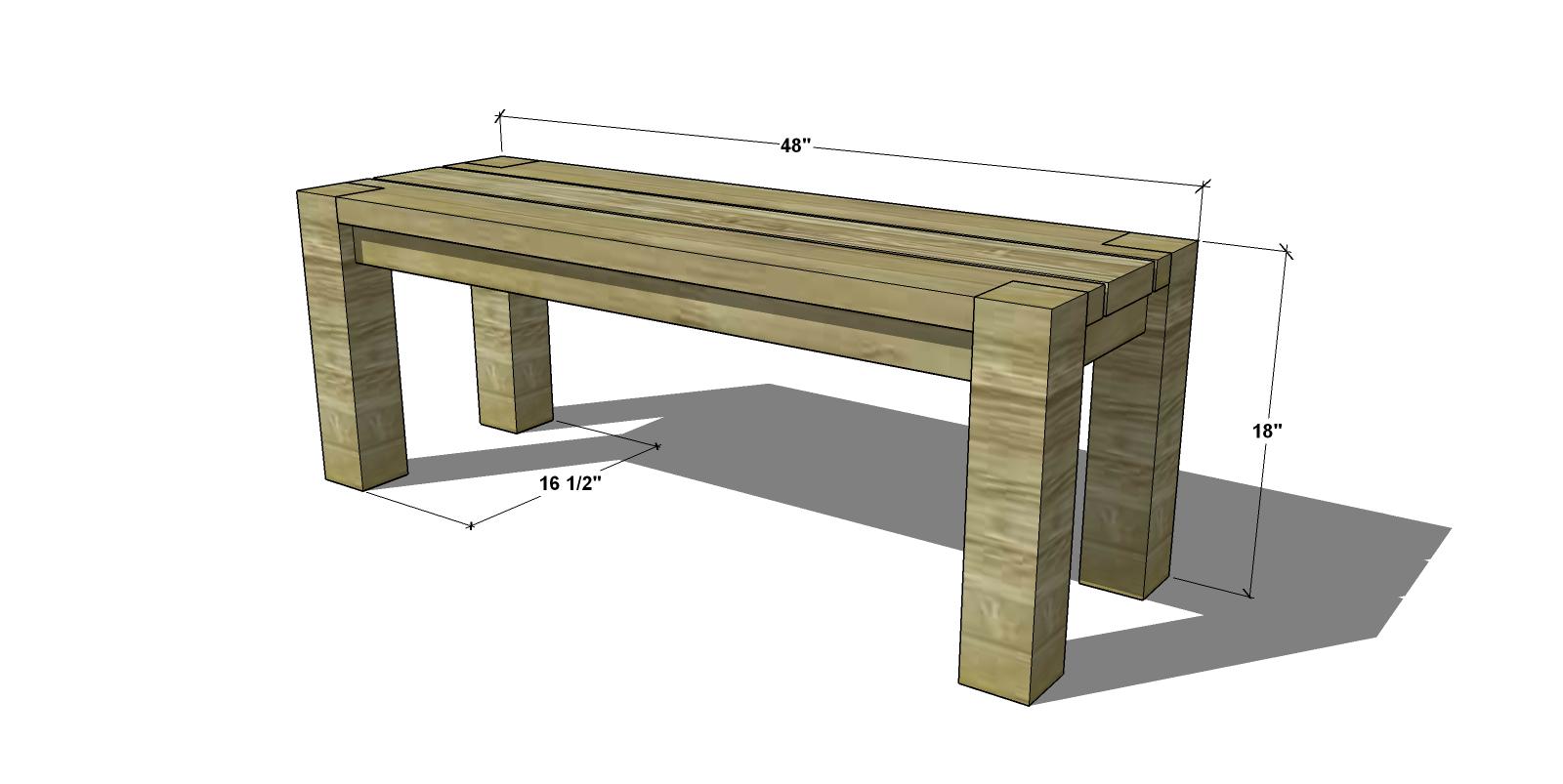 48 inch discount wood bench