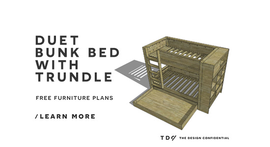 Free DIY Furniture Plans // How to Build a Duet Bunk Bed 