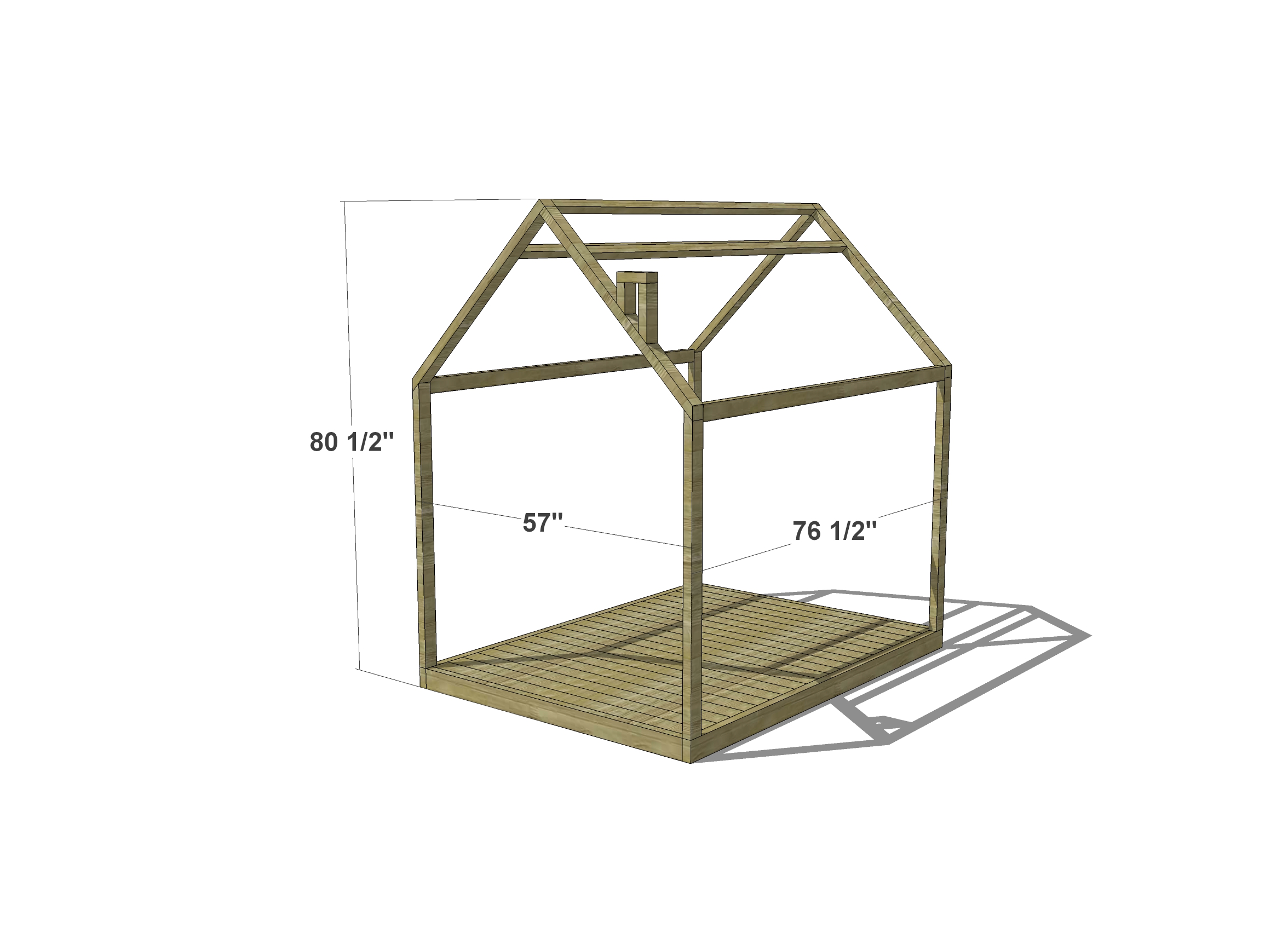 DIY Furniture Plans  How to Build  a Full Sized House  Bed  