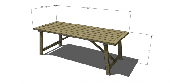 Free DIY Furniture Plans to Build a Wooden Truss Dining 