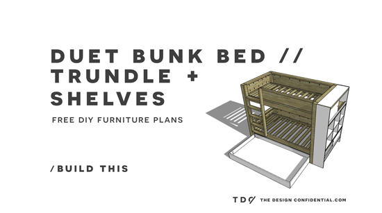 Free DIY Furniture Plans // How to Build a Duet Bunk Bed ...