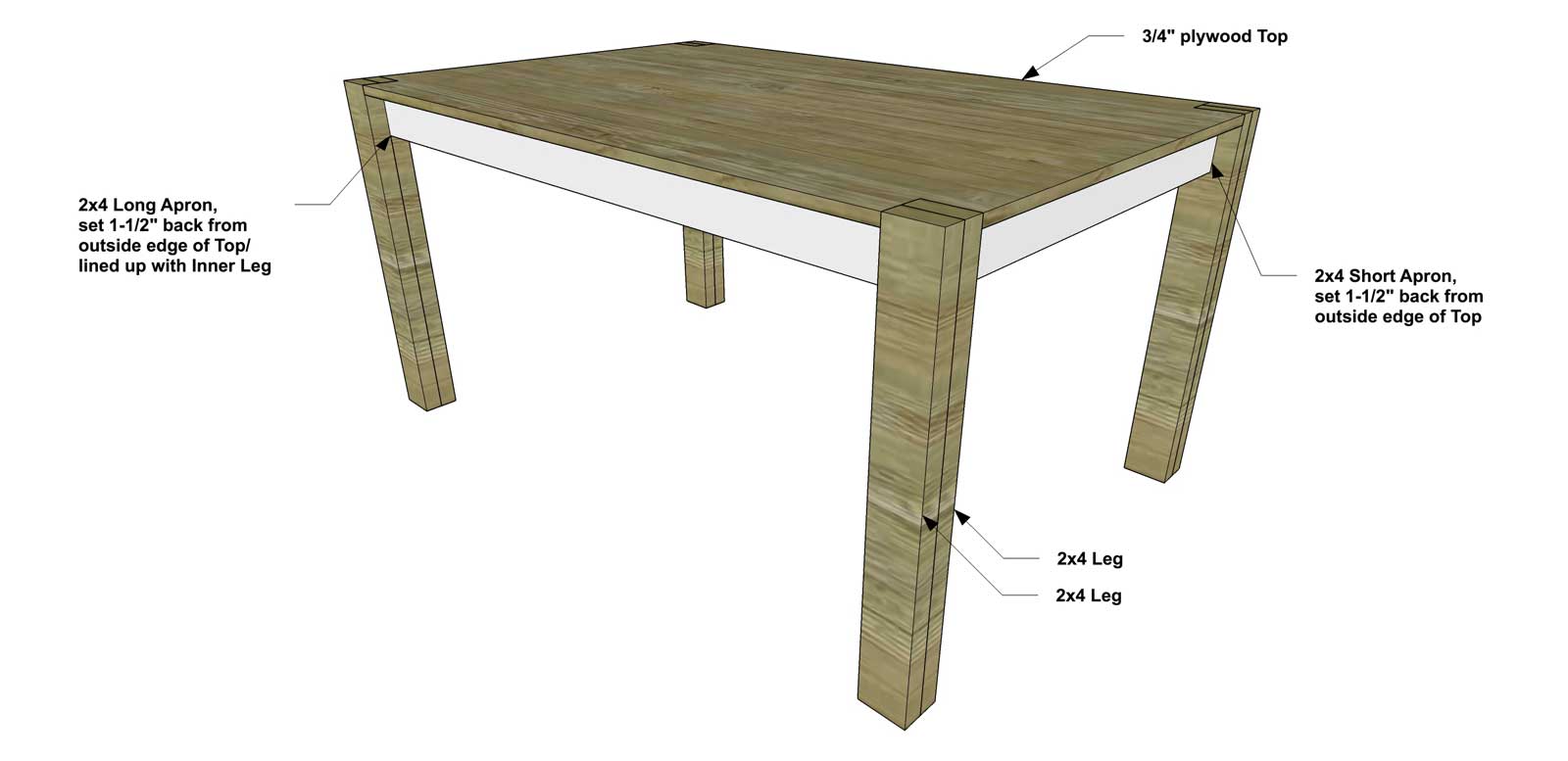 Free DIY Furniture Plans // How to Build a 60 Inch ...