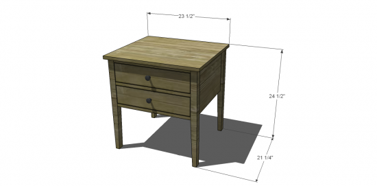 Free Diy Furniture Plans To Build A, What Is The Standard Size Of A Bedside Table