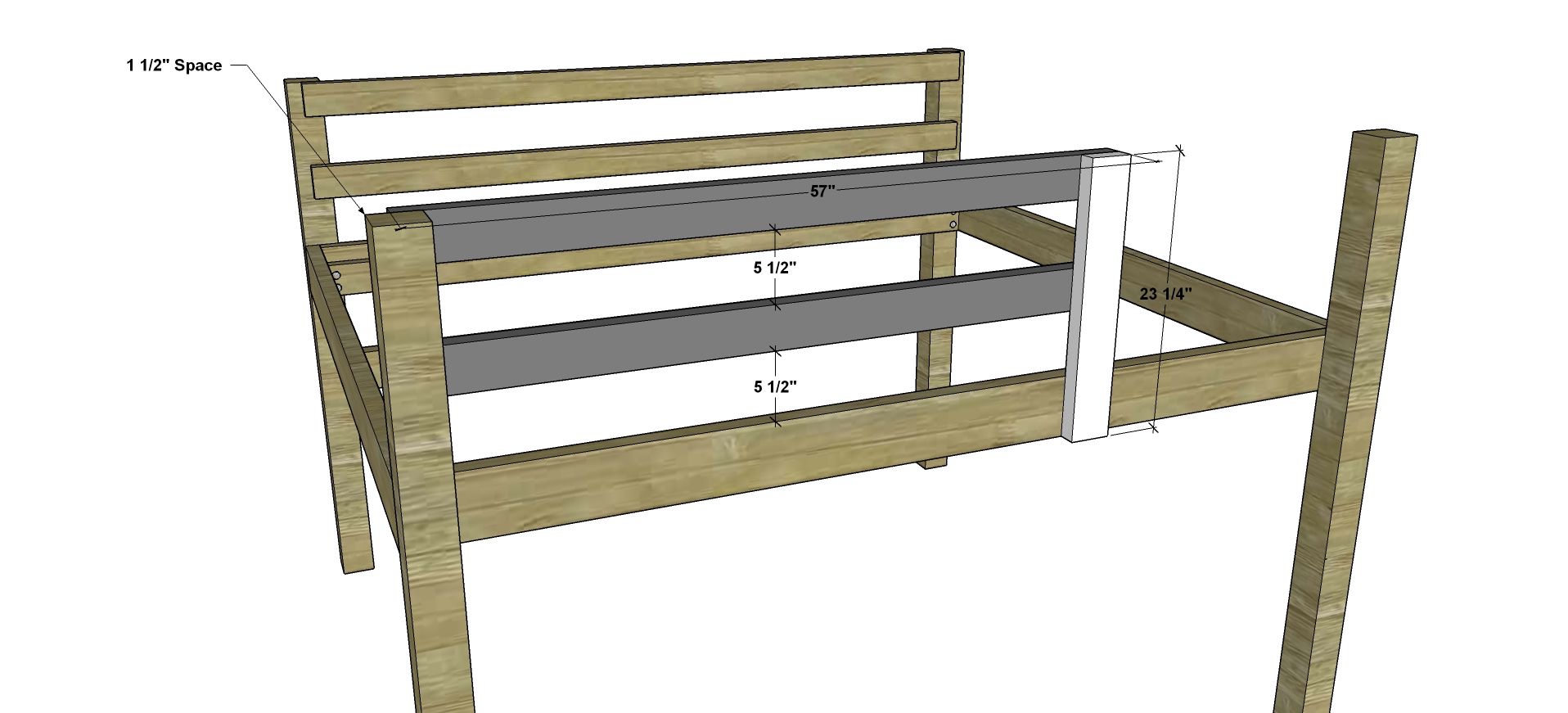 Free Woodworking Plans to Build a Full Sized Low Loft Bunk 