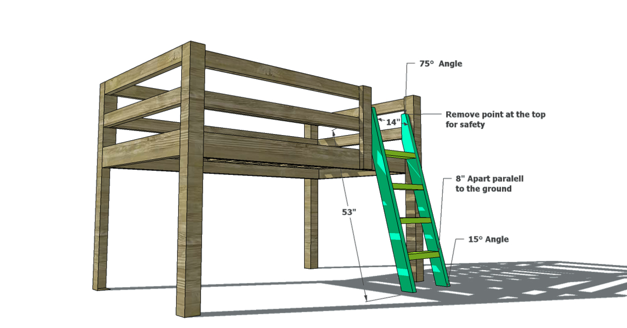 Free Woodworking Plans to Build a Toddler Sized Low Loft 